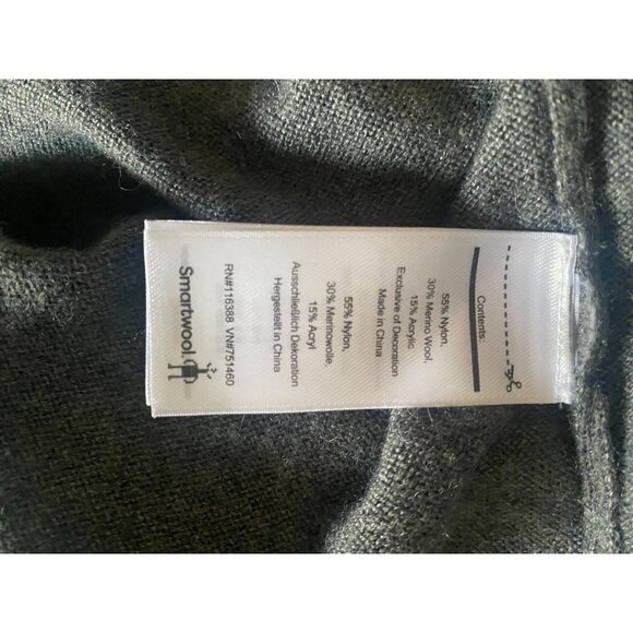 Smartwool Colorblock Long Sleeve Green Grey Cream Asymetrical  Wool Blend Sweate - Picture 5 of 5